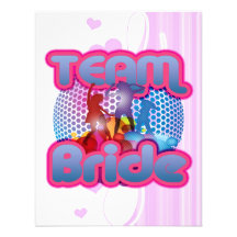 Dancing team bride blue wedding bridal party announcements