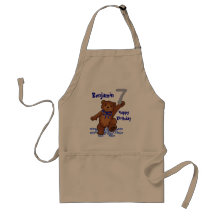 Dancing Teddy Bear 7th Birthday for Boy Aprons