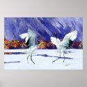 Dancing White Cranes posters