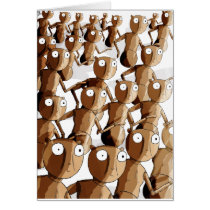 Dancing Wooden Robot Gofers Greeting Cards