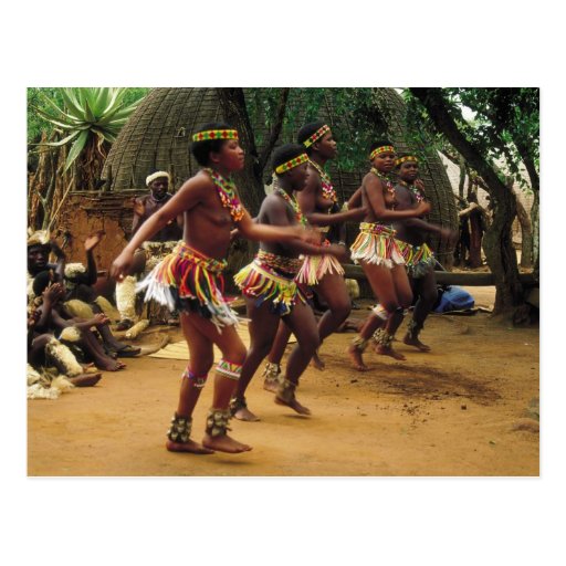 Dancing, Zulu Style - South Africa Post Cards