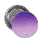Dandelion Seeds Flying in the Wind - Purple Button