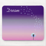 Dandelion Seeds Flying in the Wind - Purple Mouse Pads