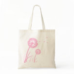 Dandelion silhouettes in pink Tote Bag