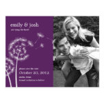 Dandelion Wish Photo Save The Date (Purple) Post Cards