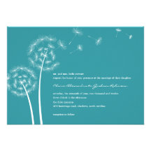 Dandelion Wish Wedding Invitations (Turquoise)