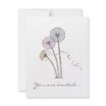 Dandilion Clocks Pink Blue and Cream invitations