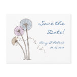 Dandilion Clocks Pink Blue, Cream Save the Date postcards