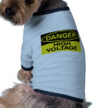 danger alto voltaje dog tee shirt
