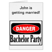 Danger Bachelor Party Card