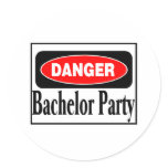 Danger Bachelor Party Stickers
