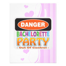Danger bachelorette party funny bridal party custom invitation