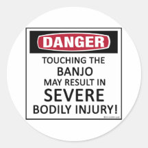 Danger Banjo Round Sticker
