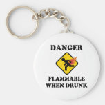 Danger Flammable When Drunk Fart Humour Key Chain