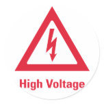 Danger High Voltage Symbol Round Sticker