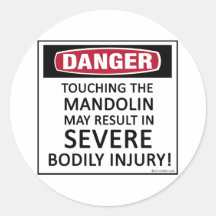 Danger Mandolin Round Sticker