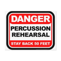 Danger Percussion Rehearsal Postcards