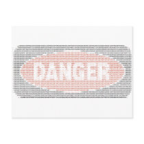 Danger sign ASCII art Postcard