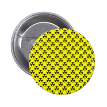 Dangerous black radioactive sign on yellow surface pin