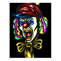 Dangerous Evil Clown Post Card