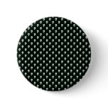 Dangerous white skull on retro black surface pins