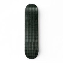 Dangerous white skull on retro black surface skate deck
