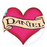 Daniel - Custom Heart Tattoo T-shirts & Gifts stickers
