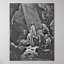 Daniel in the Lion's Den Biblical Illustration Posters