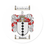 DANIELS FAMILY CREST -  DANIELS COAT OF ARMS STICKERS