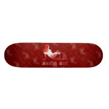 Danish Girl Silhouette Flag Skateboard Deck
