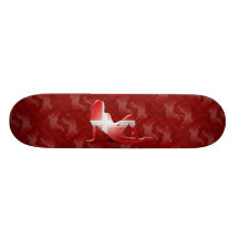 Danish Girl Silhouette Flag Skateboard Deck