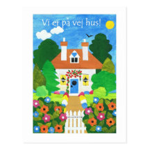 Danish New Address Announcement Postcard