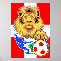 Danish or Swiss African Soccer Lion Poster posters