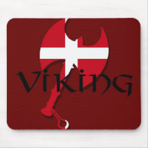 Danish Viking Denmark flag Axe Mousepads