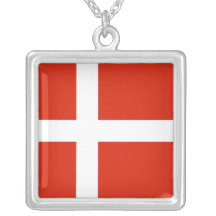 Dannebrog; The Official Flag of Denmark Necklace