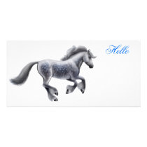 Dapple Grey Draught   Horse Photo Card