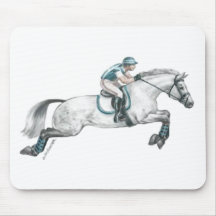 Dapple Grey Eventing Horse Jumping Mousepads