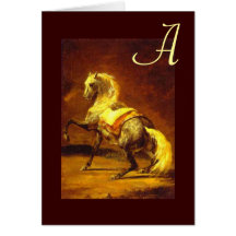 DAPPLED GREY HORSE Monogram Greeting Cards