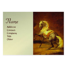 DAPPLED GREY HORSE Monogram Platinum Metallic Business Card Templates