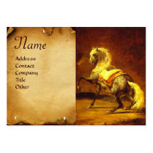 DAPPLED GREY HORSE Parchment Monogram Business Cards