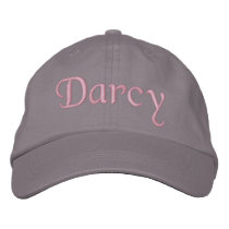 Darcy Embroidered Baseball Cap Hat Pink Grey