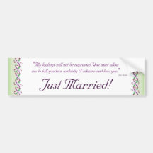 Darcy Just Married Bumper Sticker