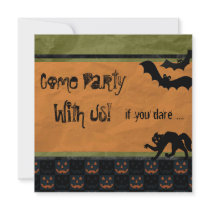 Dare Ya - Batty Halloween Party Personalised Invitation