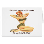 Daring Men Love Red Hair Card