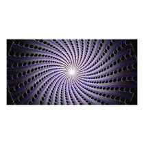 Dark Abstract Spiral: Customized Photo Card