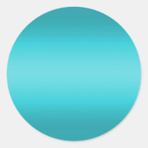 Dark and Light Aqua Blue Gradient - Turquoise Round Stickers