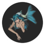 Dark Aqua Blue 3D Mermaid stickers