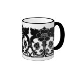 Dark Art Nouveau Flower Motif Coffee Mug