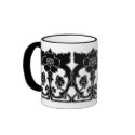 Dark Art Nouveau Flower Motif mugs
