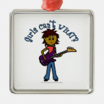 Dark Bass Guitar Girl Ornament